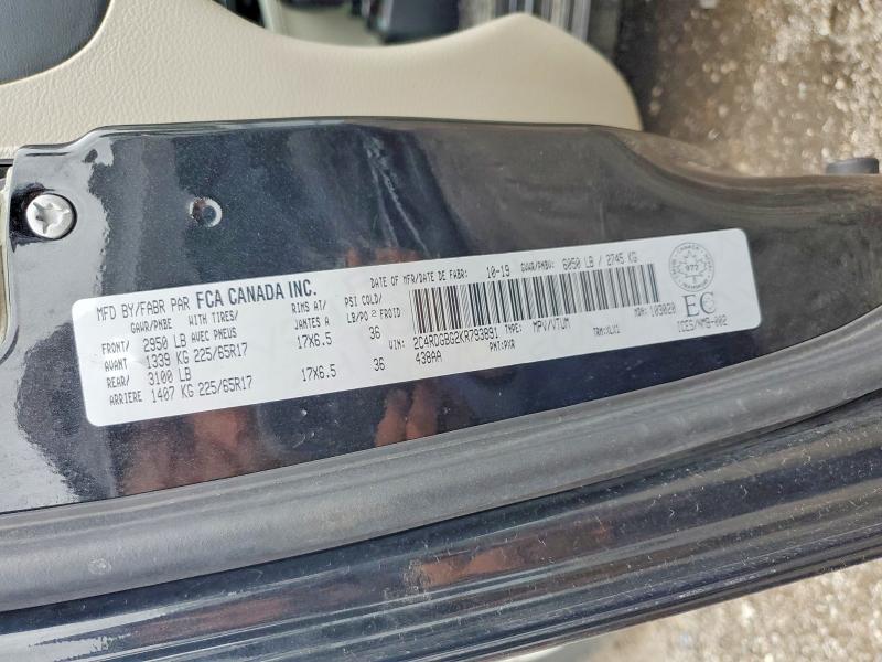 Aukcja sprzedaży 2019 Dodge Grand Caravan, vin: 2C4RDGBG2KR793891, numer aukcji: 65798866