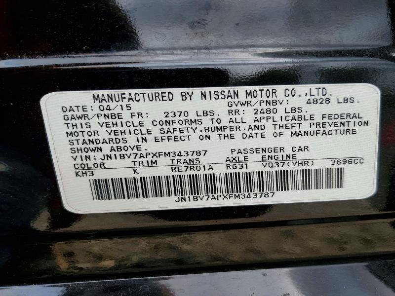 Продажа на аукционе авто 2015 Infiniti Q50, vin: JN1BV7APXFM343787, номер лота: 65041756
