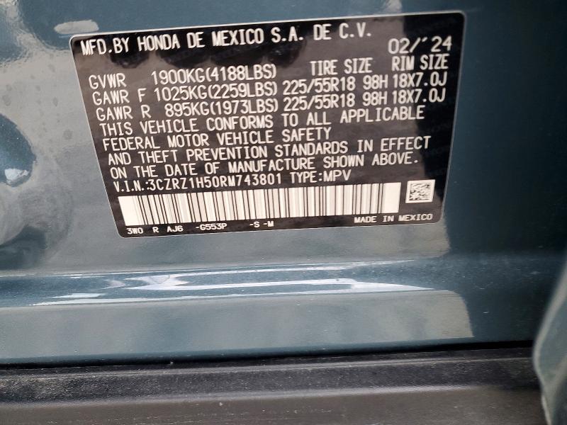 Продаж на аукціоні авто 2024 Honda Hr-v, vin: 3CZRZ1H50RM743801, номер лоту: 66186266