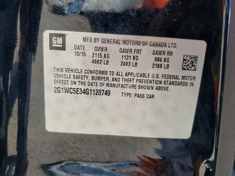 Aukcja sprzedaży 2016 Chevrolet Impala Limited, vin: 2G1WC5E34G1128749, numer aukcji: 66111856