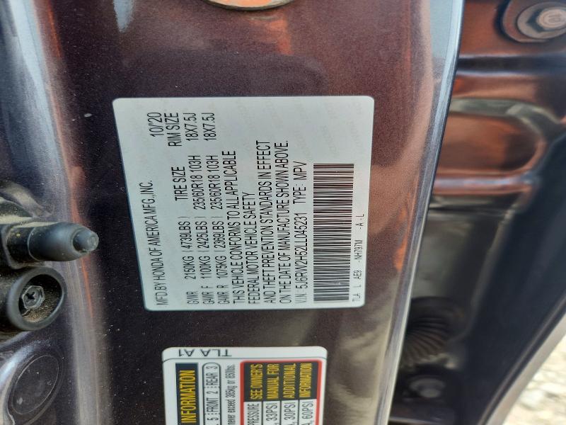 Продажа на аукционе авто 2020 Honda Cr-v, vin: 5J6RW2H52LL045231, номер лота: 64810086
