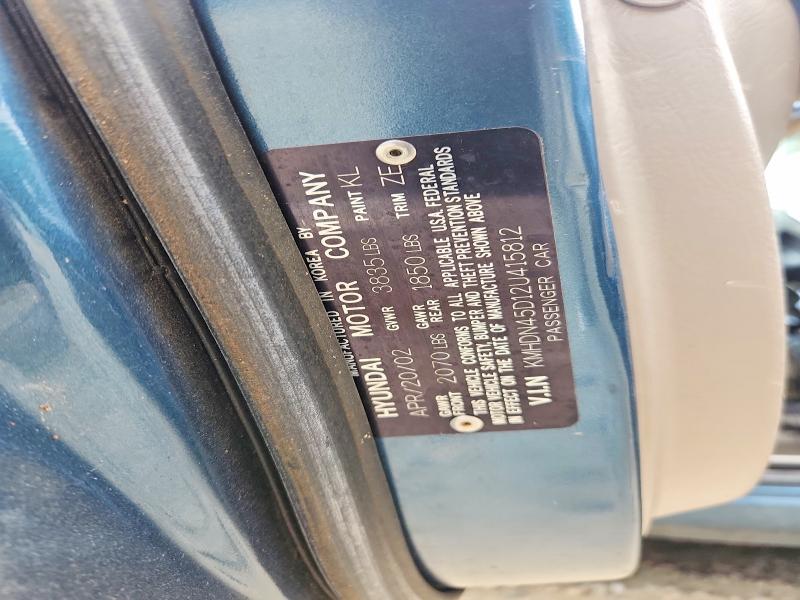 Aukcja sprzedaży 2002 Hyundai Elantra, vin: KMHDN45D12U415812, numer aukcji: 65165376