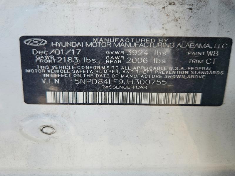 2018 Hyundai Elantra მანქანა იყიდება აუქციონზე, vin: 5NPD84LF9JH300755, აუქციონის ნომერი: 65540516