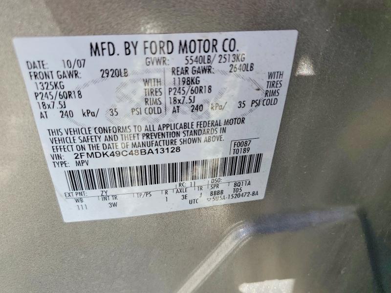 Продаж на аукціоні авто 2008 Ford Edge, vin: 2FMDK49C48BA13128, номер лоту: 66606236