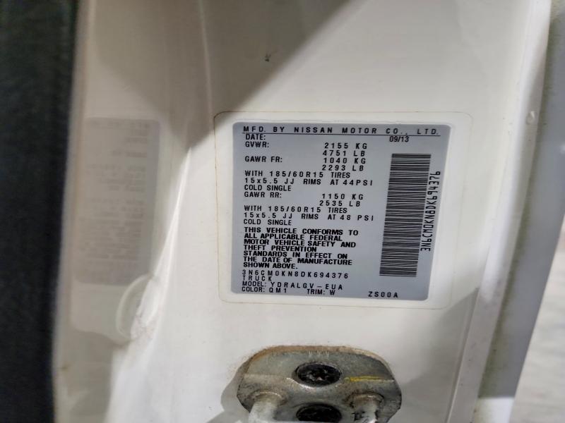 2013 Nissan Nv200 მანქანა იყიდება აუქციონზე, vin: 3N6CM0KN8DK694376, აუქციონის ნომერი: 64306586