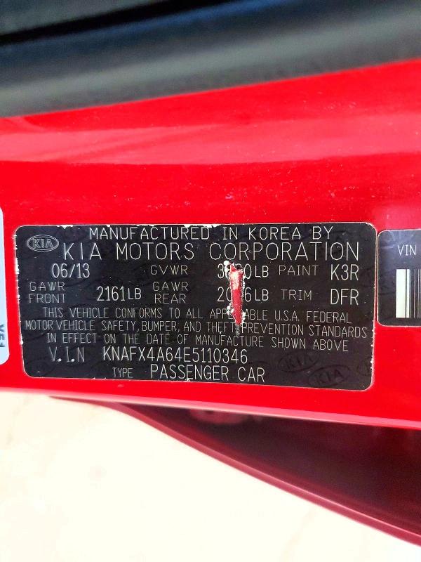 64990046 :رقم المزاد ، KNAFX4A64E5110346 vin ، 2014 Kia Forte مزاد بيع