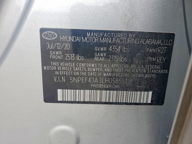 Aukcja sprzedaży 2020 Hyundai Sonata, vin: 5NPEF4JA3LH058551, numer aukcji: 65316066