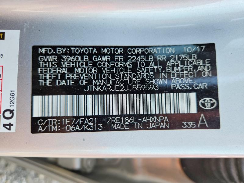 Продаж на аукціоні авто 2018 Toyota Corolla Im, vin: JTNKARJE2JJ559593, номер лоту: 64286206