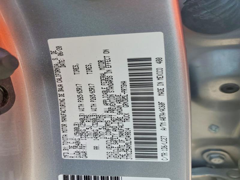 Aukcja sprzedaży 2020 Toyota Tacoma, vin: 3TMCZ5AN5LM349814, numer aukcji: 63774766