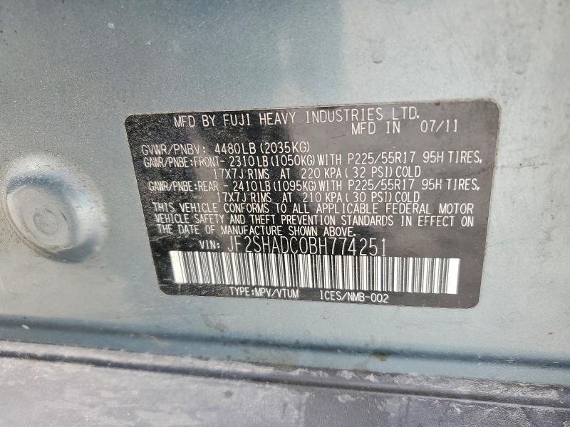 Продажа на аукционе авто 2011 Subaru Forester, vin: JF2SHADC0BH774251, номер лота: 66719156