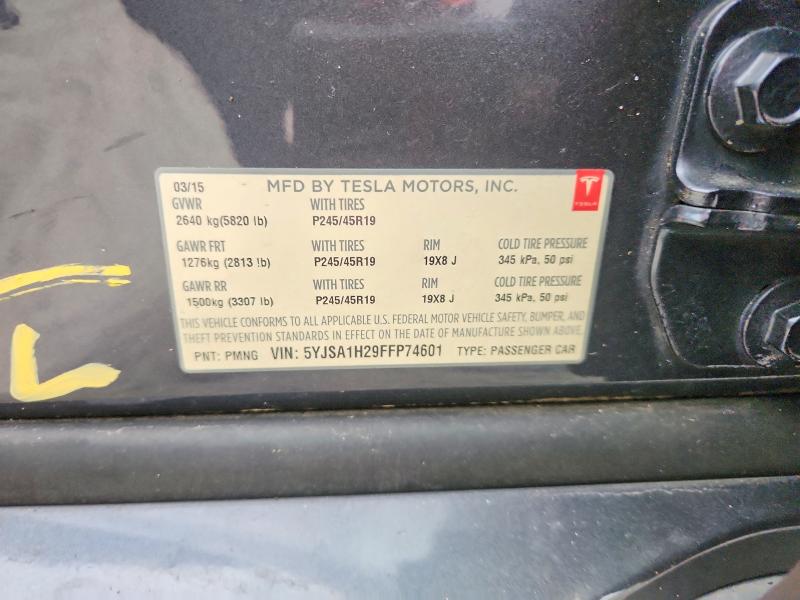 65859446 :رقم المزاد ، 5YJSA1H29FFP74601 vin ، 2015 Tesla Model S مزاد بيع