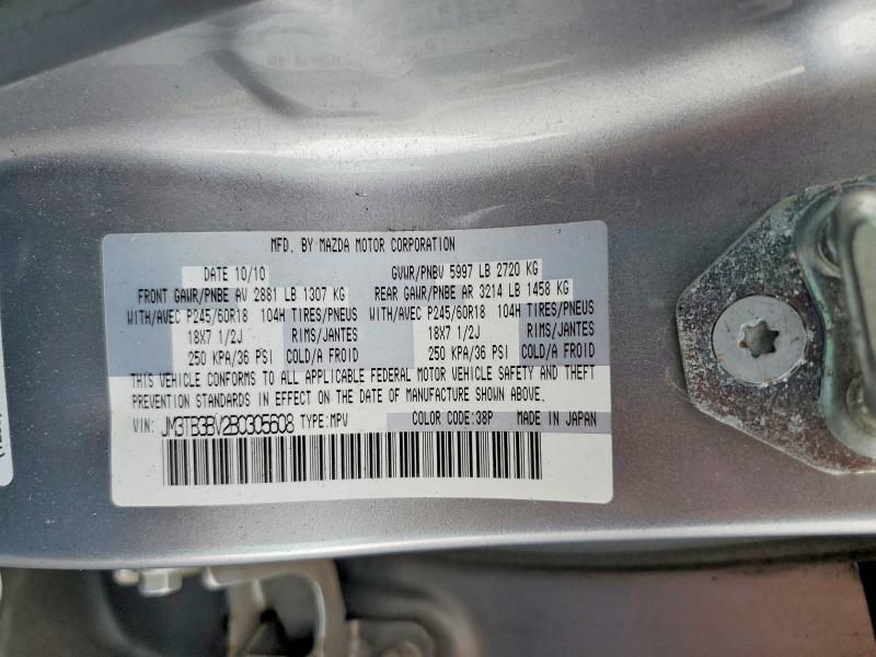 2011 Mazda Cx-9 მანქანა იყიდება აუქციონზე, vin: JM3TB3BV2B0305608, აუქციონის ნომერი: 65154126