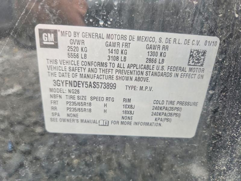 2010 Cadillac Srx მანქანა იყიდება აუქციონზე, vin: 3GYFNDEY5AS573899, აუქციონის ნომერი: 62487186