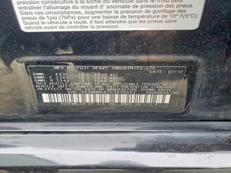 Продажа на аукционе авто 2012 Subaru Legacy, vin: 4S3BMBK67C3026043, номер лота: 65534426