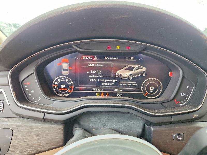 2019 Audi A4 მანქანა იყიდება აუქციონზე, vin: WAUENAF41KA064887, აუქციონის ნომერი: 63897776