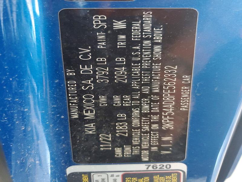 66653456 :رقم المزاد ، 3KPF54AD8PE562332 vin ، 2023 Kia Forte مزاد بيع