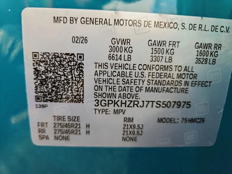 63854776 :رقم المزاد ، 3GPKHZRJ7TS507975 vin ، 2026 Honda Prologue مزاد بيع
