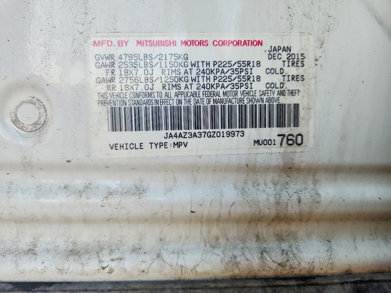 2016 Mitsubishi Outlander მანქანა იყიდება აუქციონზე, vin: JA4AZ3A37GZ019973, აუქციონის ნომერი: 65796766