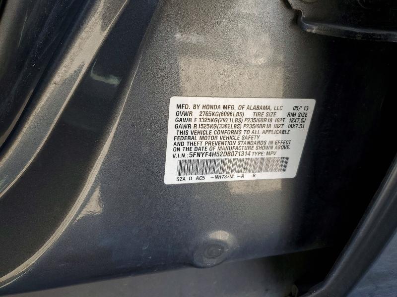Aukcja sprzedaży 2013 Honda Pilot, vin: 5FNYF4H52DB071314, numer aukcji: 63614606