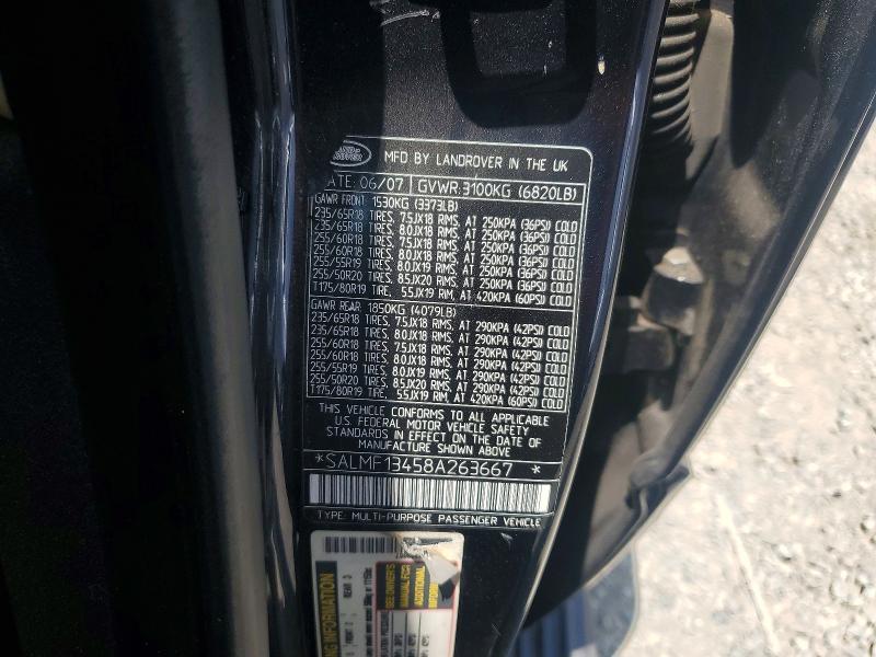 Продаж на аукціоні авто 2008 Land Rover Range Rover, vin: SALMF13458A263667, номер лоту: 63922396