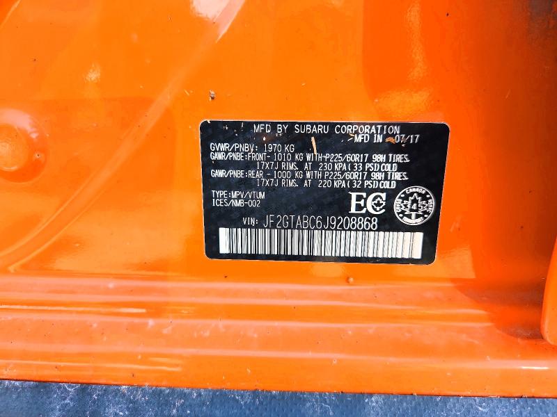 Продажа на аукционе авто 2018 Subaru Crosstrek, vin: JF2GTABC6J9208868, номер лота: 65006716