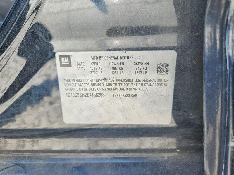 66651366 :رقم المزاد ، 1G1JC5SH2E4136263 vin ، 2014 Chevrolet Sonic مزاد بيع