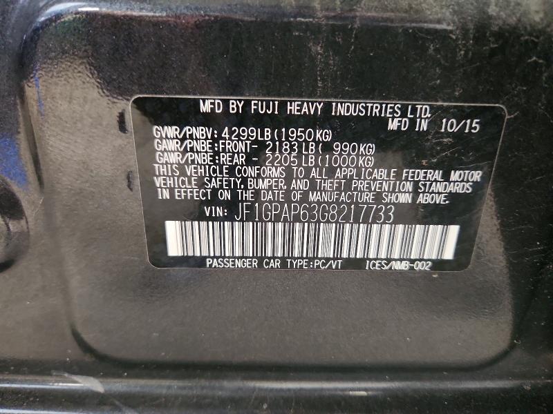 Aukcja sprzedaży 2016 Subaru Impreza, vin: JF1GPAP63G8217733, numer aukcji: 66828296