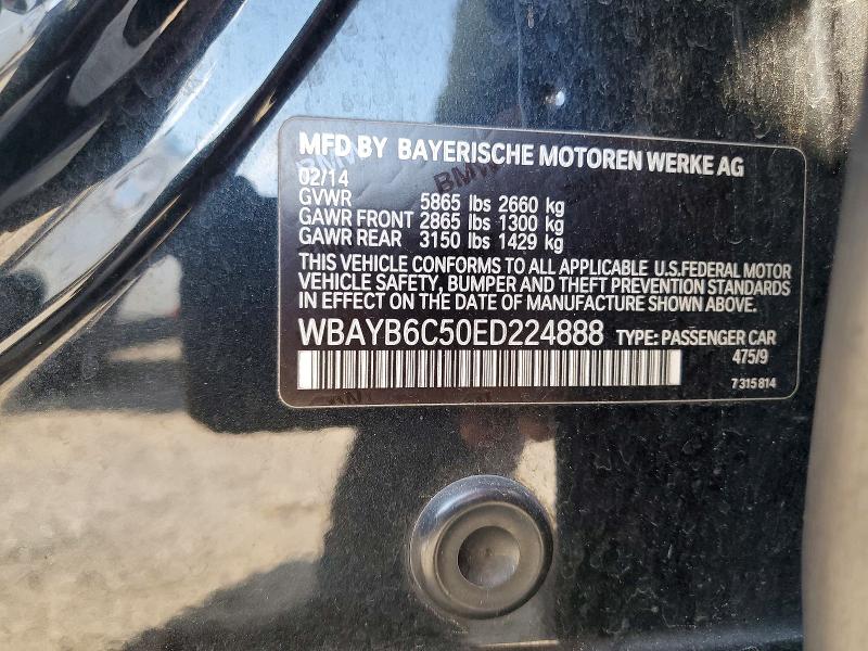 Aukcja sprzedaży 2014 Bmw 750, vin: WBAYB6C50ED224888, numer aukcji: 64042126