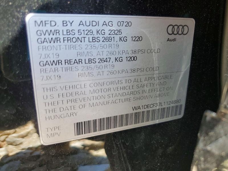 Aukcja sprzedaży 2020 Audi Q3, vin: WA1DECF37L1124880, numer aukcji: 65849956