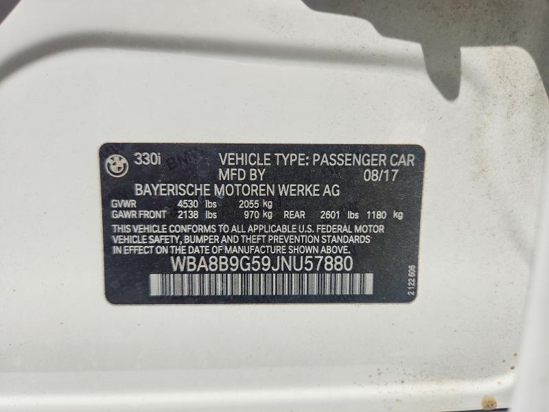 Продаж на аукціоні авто 2018 Bmw 330, vin: WBA8B9G59JNU57880, номер лоту: 65176246