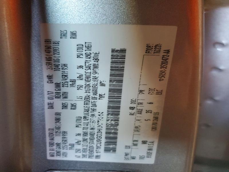 Aukcja sprzedaży 2017 Ford Escape, vin: 1FMCU9GD3HUC77014, numer aukcji: 66266006