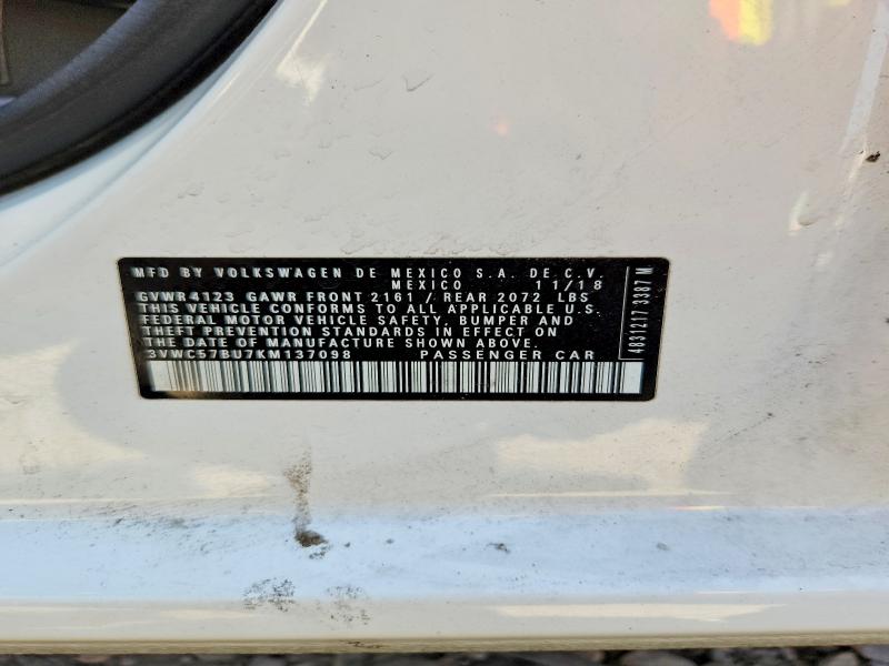 Продажа на аукционе авто 2019 Volkswagen Jetta, vin: 3VWC57BU7KM137098, номер лота: 65582406
