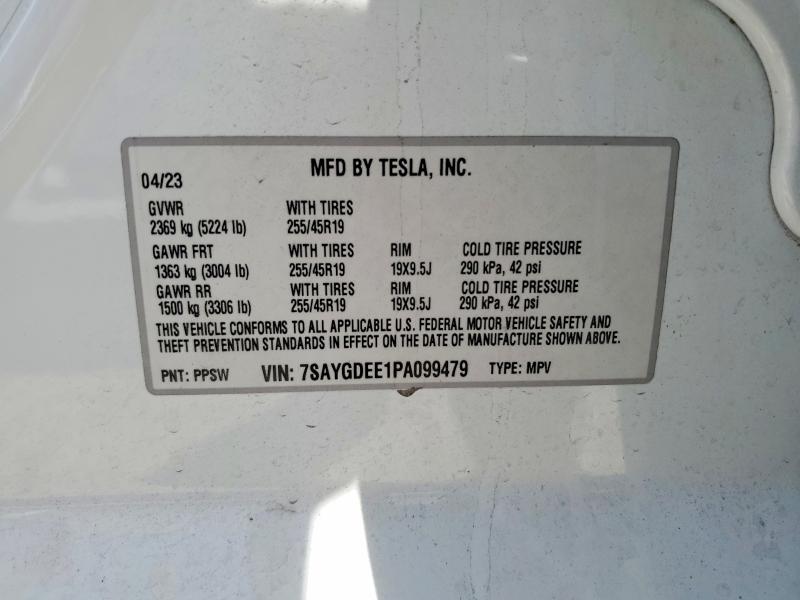Продаж на аукціоні авто 2023 Tesla Model Y, vin: 7SAYGDEE1PA099479, номер лоту: 65908296