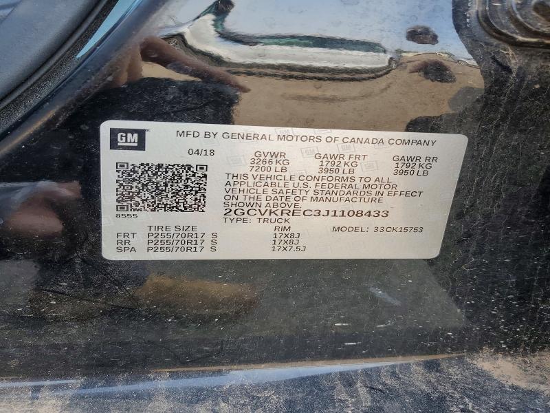 64275666 :رقم المزاد ، 2GCVKREC3J1108433 vin ، 2018 Chevrolet Silverado مزاد بيع