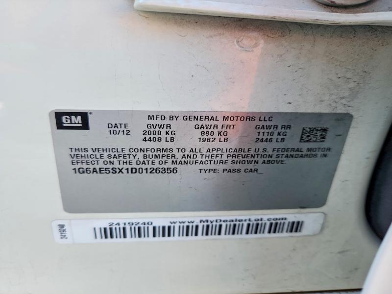Aukcja sprzedaży 2013 Cadillac Ats, vin: 1G6AE5SX1D0126356, numer aukcji: 64404426