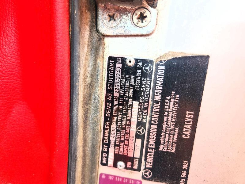 Aukcja sprzedaży 1976 Mercedes-benz Sl Sl450, vin: 10704412028888, numer aukcji: 64334856
