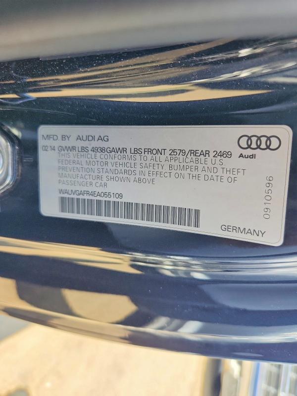 60528516 :رقم المزاد ، WAUVGAFR4EA055109 vin ، 2014 Audi S5 مزاد بيع