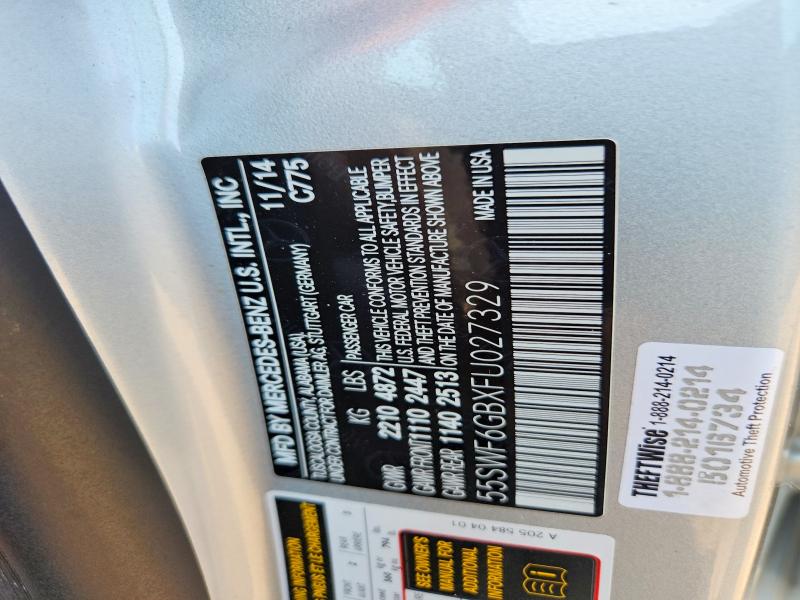 Продаж на аукціоні авто 2015 Mercedes-benz C, vin: 55SWF6GBXFU027329, номер лоту: 64070876