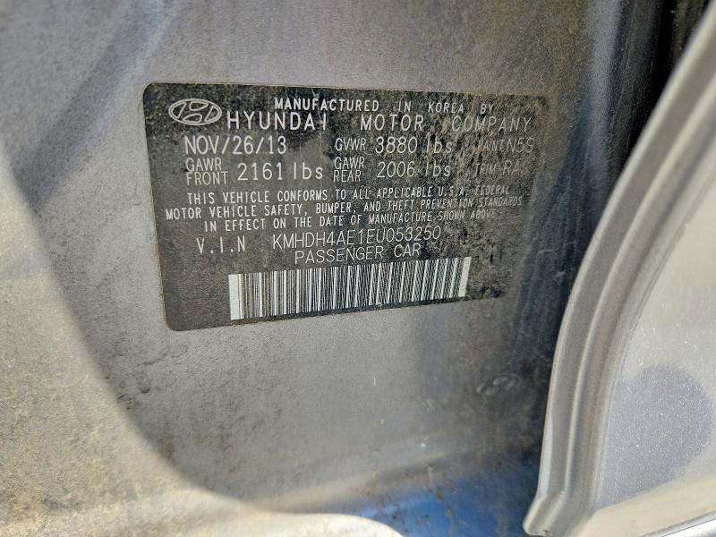 Продаж на аукціоні авто 2014 Hyundai Elantra, vin: KMHDH4AE1EU053250, номер лоту: 64458686