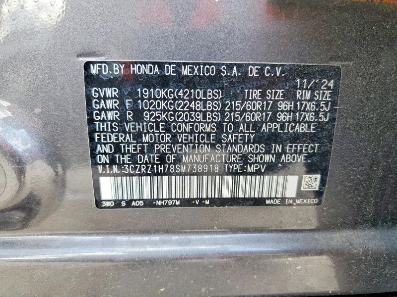 Aukcja sprzedaży 2025 Honda Hr-v, vin: 3CZRZ1H78SM738918, numer aukcji: 65505256