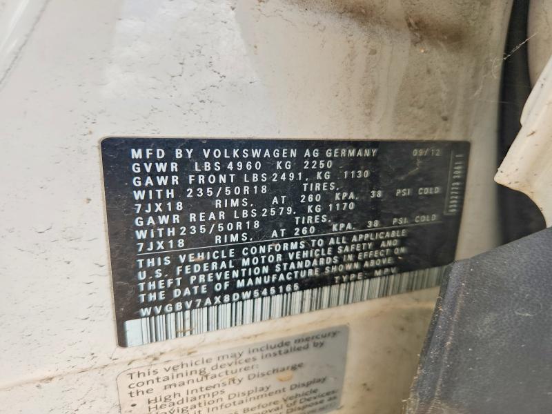 Продаж на аукціоні авто 2013 Volkswagen Tiguan, vin: WVGBV7AX8DW545165, номер лоту: 66648056