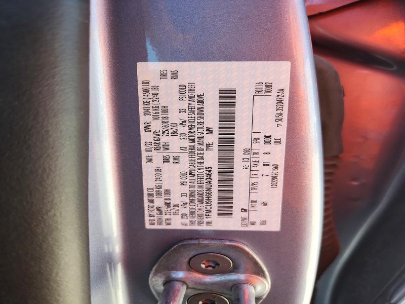 Продаж на аукціоні авто 2022 Ford Escape, vin: 1FMCU9H66NUA04645, номер лоту: 65461176