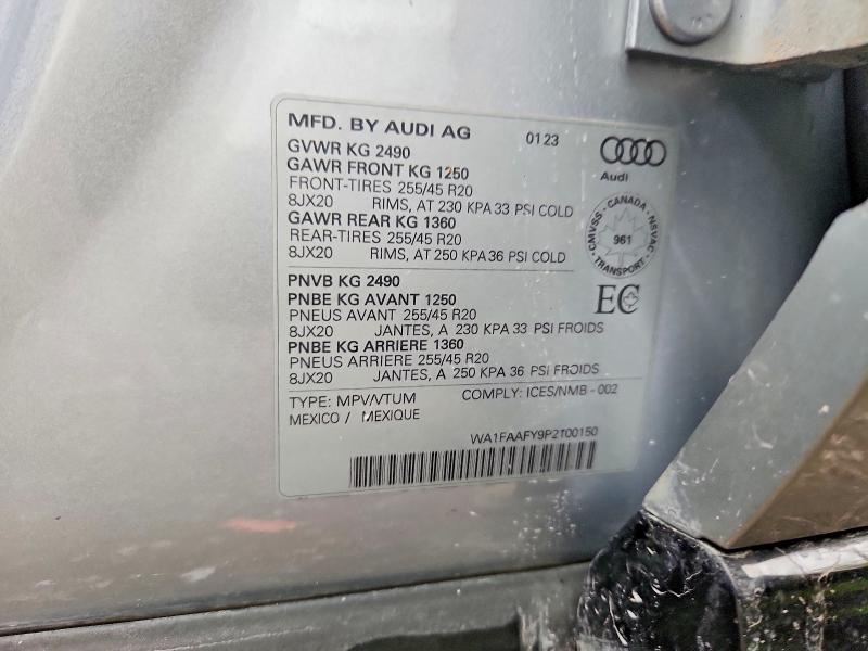 Продаж на аукціоні авто 2023 Audi Q5, vin: WA1FAAFY9P2100150, номер лоту: 65000836