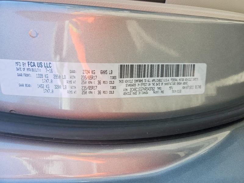 2017 Chrysler Pacifica მანქანა იყიდება აუქციონზე, vin: 2C4RC1EG7HR543762, აუქციონის ნომერი: 65204596