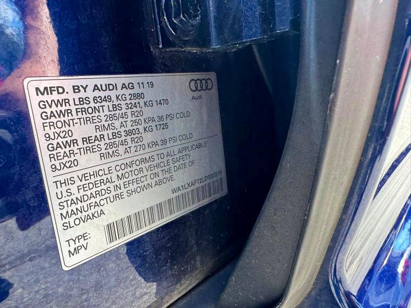 Aukcja sprzedaży 2020 Audi Q7, vin: WA1LXAF72LD000219, numer aukcji: 67098116