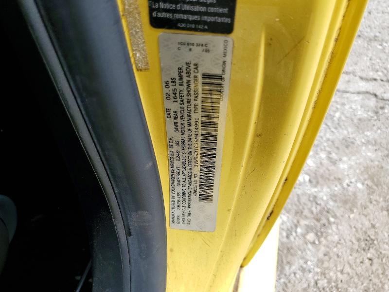 Продаж на аукціоні авто 2006 Volkswagen New Beetle, vin: 3VWRW31C36M414991, номер лоту: 65595646