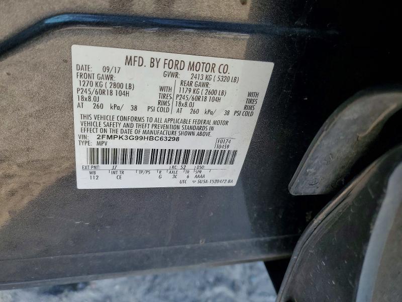 Продаж на аукціоні авто 2017 Ford Edge, vin: 2FMPK3G99HBC63298, номер лоту: 66302176