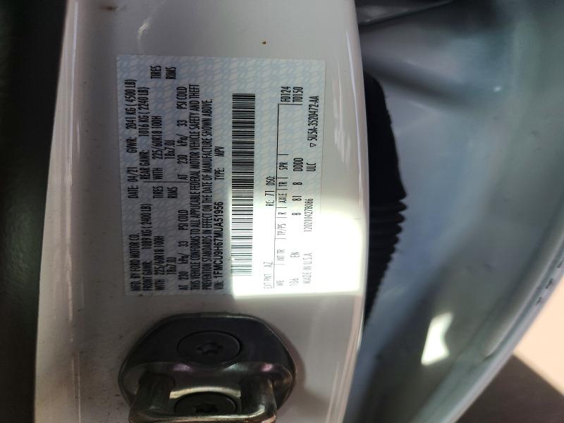 65408866 :رقم المزاد ، 1FMCU9H67MUA51956 vin ، 2021 Ford Escape مزاد بيع