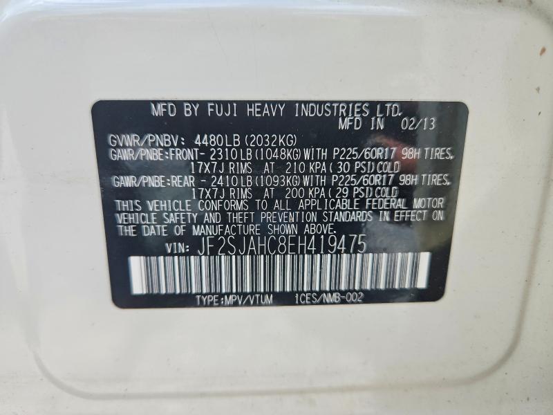 Aukcja sprzedaży 2014 Subaru Forester, vin: JF2SJAHC8EH419475, numer aukcji: 63243706