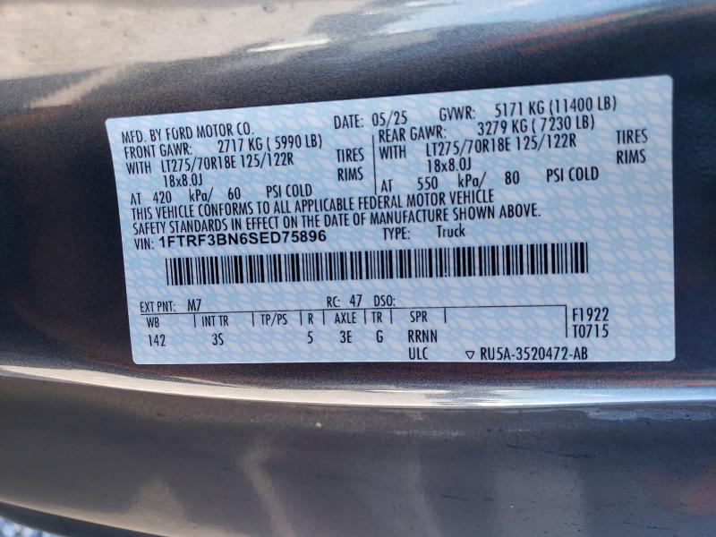 Продажа на аукционе авто 2025 Ford F350, vin: 1FTRF3BN6SED75896, номер лота: 63929876
